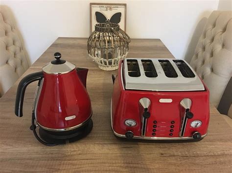 Delonghi red kettle and toaster set. | in Stockport, Manchester | Gumtree