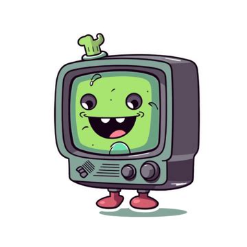 Cartoon Tv Character With Eyes Vector, Television, Sticker, Cartoon PNG and Vector with ...
