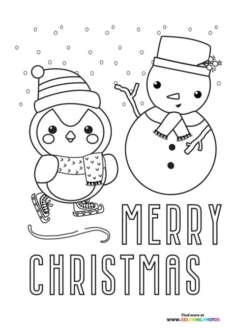 Snowman and Penguin - Coloring Pages for kids