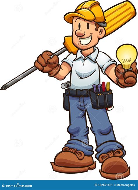 Cartoon Electrician Logo Vector Illustration | CartoonDealer.com #20877290