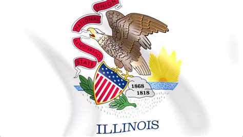 A Beautiful Satin Finish Looping Flag Animation Of Illinois. A Fully ...