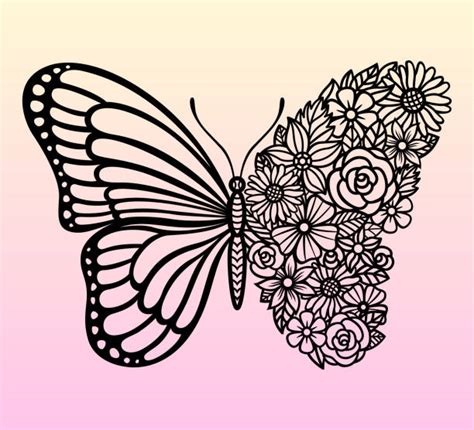 Butterfly With Flower Clipart Patterns