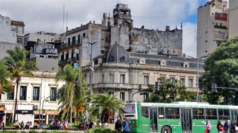 Historic Buildings Along the Main Avenue in Buenos Aires Editorial ...