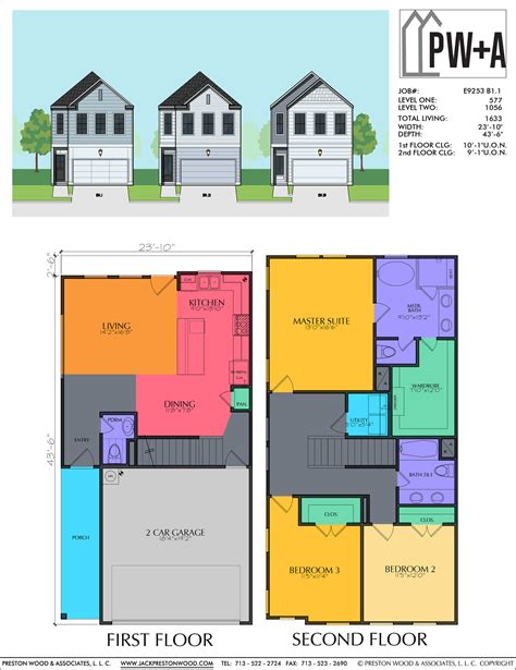 Affordable Two Story Townhouse Plan – Preston Wood & Associates