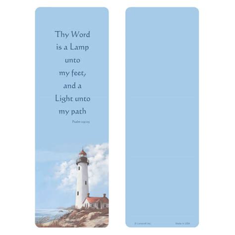 3" x 9" Lighthouse Premium Memorial Bookmark with Psalm 119:105