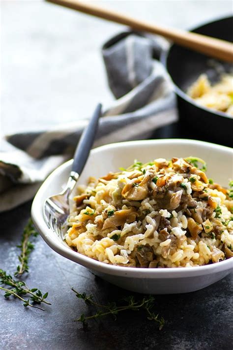 Garlic Butter Shiitake Mushroom Goat Cheese Risotto