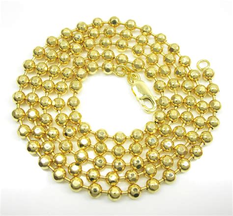 Buy 10k Yellow Gold Hexagon Cut Ball Chain 22-36 Inch 4mm Online at SO ICY JEWELRY