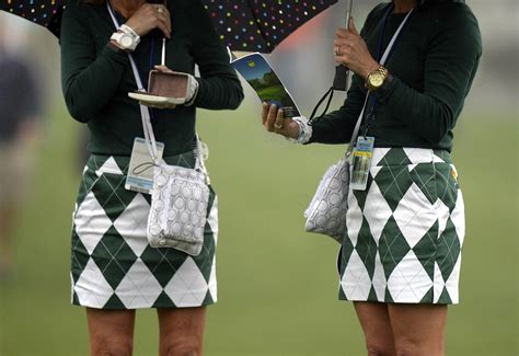 Golf fans in matching outfits at Augusta National Golf Club, Georgia ...