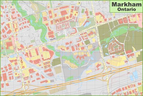 Markham downtown map - Ontheworldmap.com