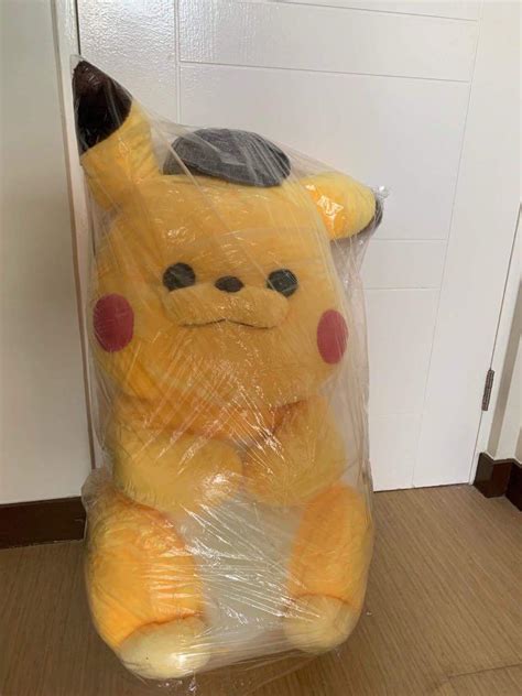 Giant Detective Pikachu plush on Carousell