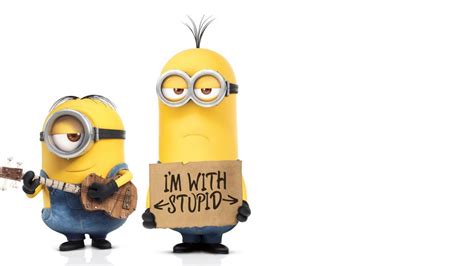 Minions Im With Stupid - Funny Meeting Backgrounds