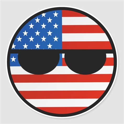 Funny Trending Geeky USA Countryball Classic Round Sticker | Zazzle | Drawings of friends, Round ...