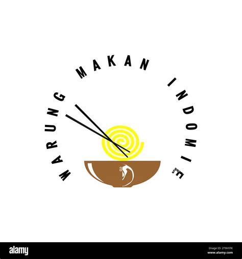 Noodle-based food symbol or logo design. Warung makan indomie halal ...