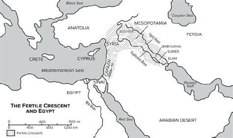 Fertile Crescent and Egypt Map - Bible Odyssey