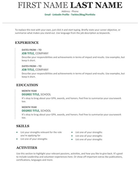 Infographic Resume Template Ms Word