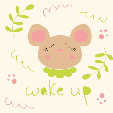 Portrait of a cute sleeping mouse 2595505 Vector Art at Vecteezy