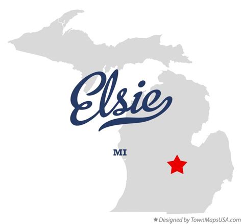 Map of Elsie, MI, Michigan