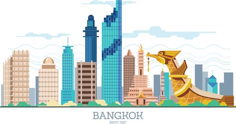 Thailand Siam Euclidean Bangkok Skyline Vector - Clip Art Library