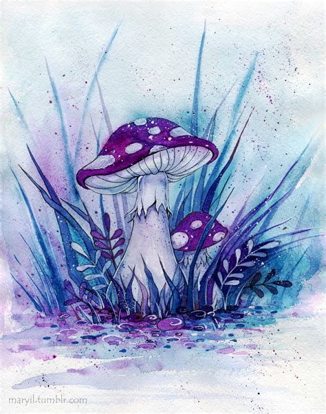 Purple mushrooms by MaryIL on DeviantArt