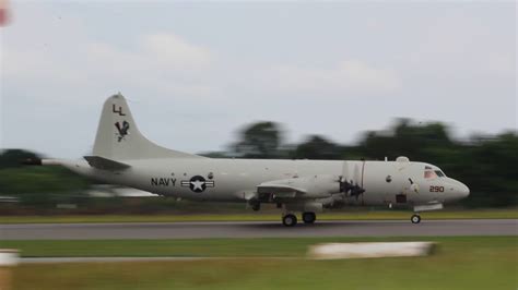 US Navy P-3 Orion Landing at Hickory Regional Airport (5-18-18) - YouTube