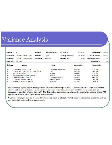 FREE 11+ Variance Analysis Report Samples in PDF | MS Word