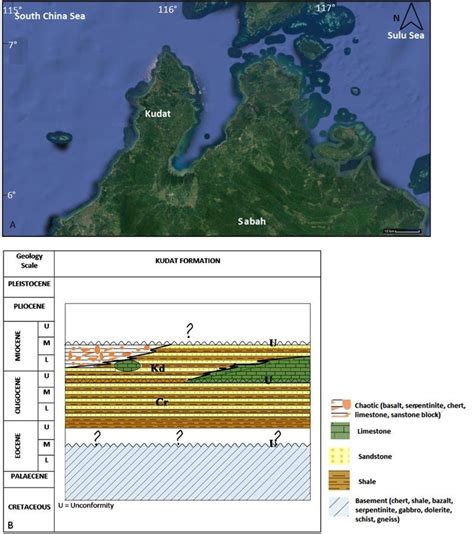 A) The location map of study area (Kudat Peninsula). B) Stratigraphic... | Download Scientific ...