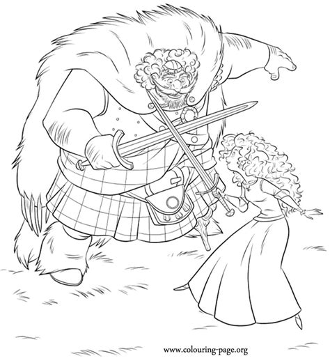 Brave - King Fergus and Merida coloring page