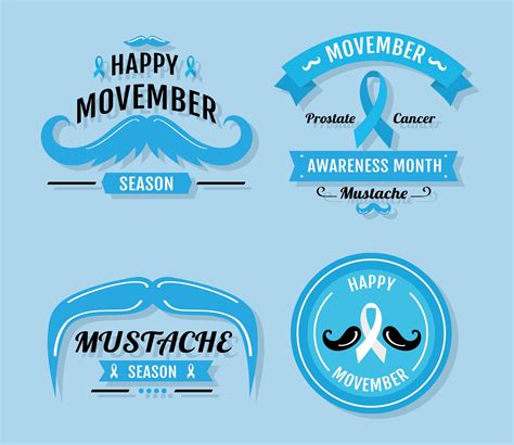 movember campaign blue emblems 4210100 Vector Art at Vecteezy