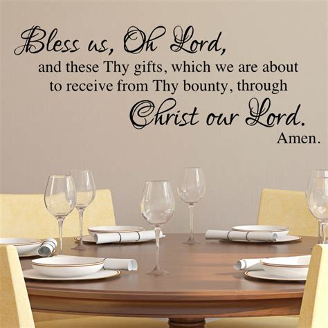 Amazon.com: Bless Us Oh Lord, Dinner Prayer Vinyl Wall Decal, Religious Family Gifts, Several ...