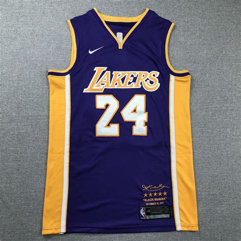 Men Los Angeles Lakers Bryant retired version purple basketball jersey 24