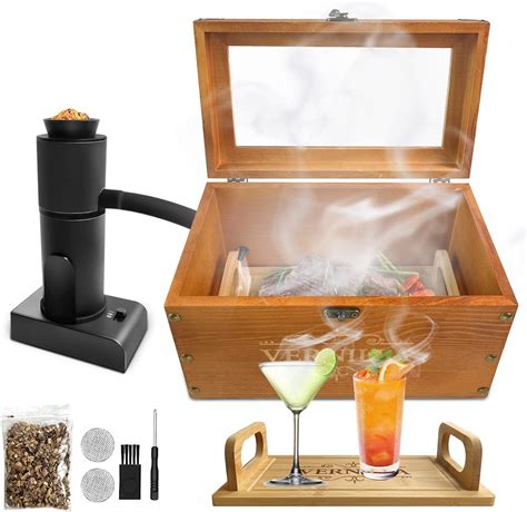 Amazon.com : Cocktail Smoker Box Old Fashioned Whiskey Infuser Kit for ...