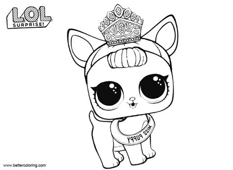 LOL Pets Coloring Pages Miss Puppy - Free Printable Coloring Pages