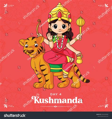 Happy Navratri Festival Wishes Goddess Kushmanda Stock Vector (Royalty ...