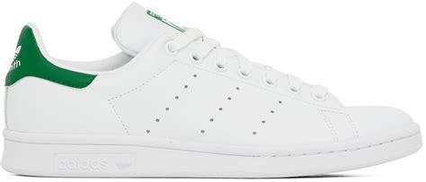 adidas Originals: White & Green Stan Smith Sneakers | SSENSE