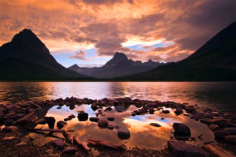 Photo of the Moment: Sunset on Swiftcurrent Lake in Glacier National ...