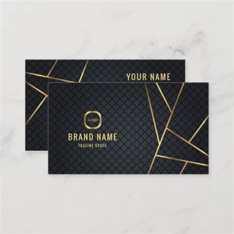 Professional Minimalist black and gold luxury Business Card | Zazzle
