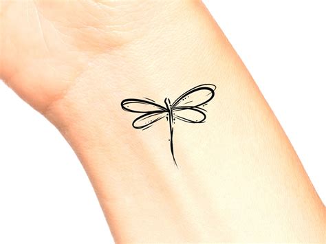 Dragonfly Line Temporary Tattoo - Etsy