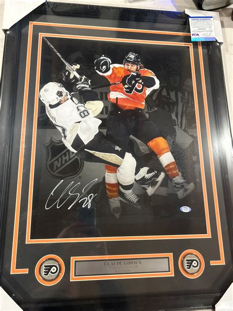 Claude Giroux Autograph Signed Flyers 16x20 Photo Black Framed Black ...