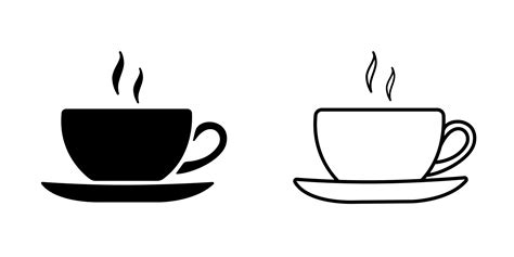 Coffee cup outline and silhouette icon 2743513 Vector Art at Vecteezy