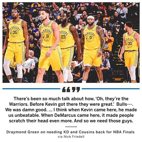 Draymond Green Quote on KD and Boogie Cousins | Draymond green, Green ...