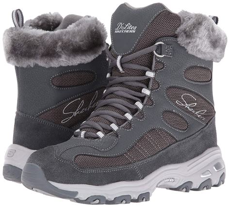 Skechers Women's D'Lites Chalet Faux Fur Collar Winter Boot | Women's ...