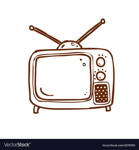 Hand drawn television Royalty Free Vector Image