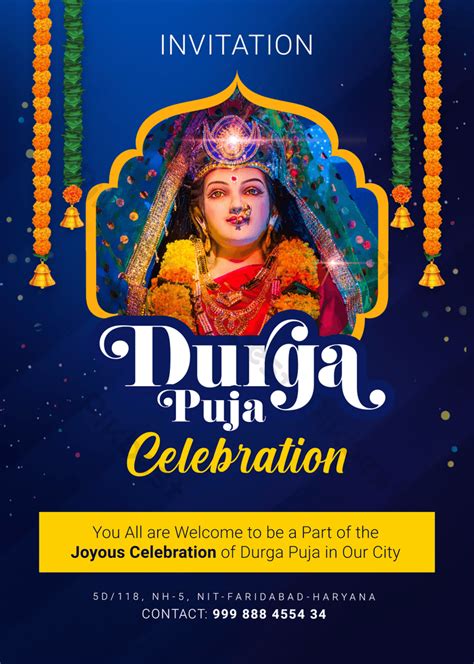 Durga Puja Invitation Template | PSD Free Download - Pikbest