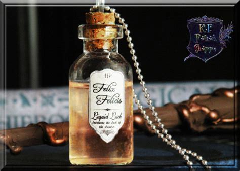 Felix Felicis, Liquid Luck Potion, Harry Potter Potion Necklace, | aftcra