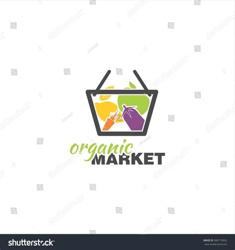 Market Basket Organic Market Stock Vector (Royalty Free) 589713020 ...