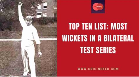 Top 10: Most Wickets in a Test (Bilateral) Series - CricIndeed