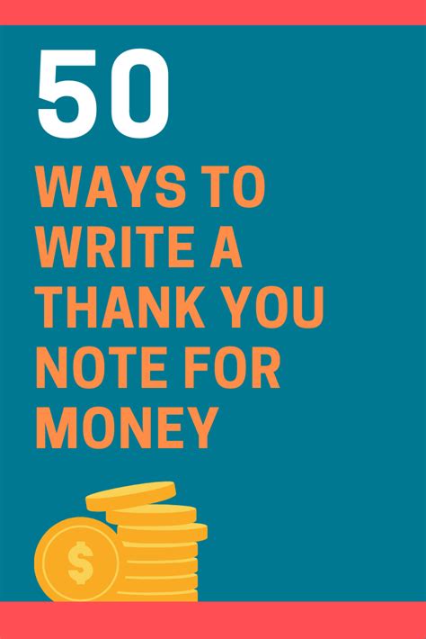 50 Ways to Write a Thank You Note for Money | FutureofWorking.com