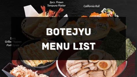 Botejyu Menu Prices Philippines 2025 [Updated] — All About Philippines Menu