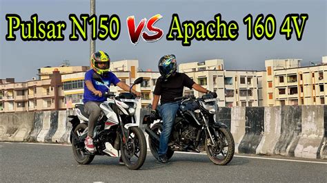 Apache RTR 160 4V vs Pulsar N150 | Drag Race Till Topend | Detailed ...