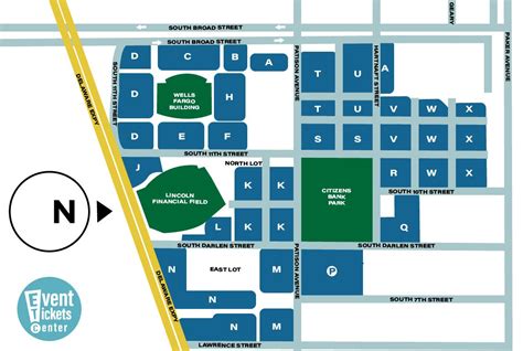 Lincoln Financial Field Parking Map | Lincoln financial field, Map ...